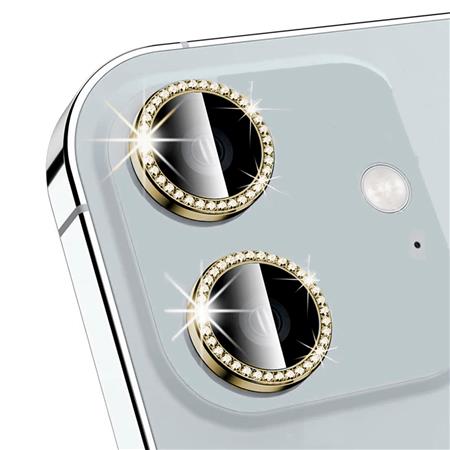 Vidrio Protector Cámara Diamante Para iPhone 12 / 12 Mini Dorado